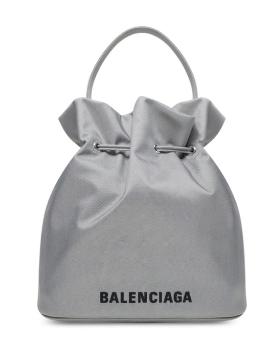 Balenciaga Handbags - BALENCIAGA WOMEN'S WHEEL SMALL DRAWSTRING BUCKET BAG IN GREY